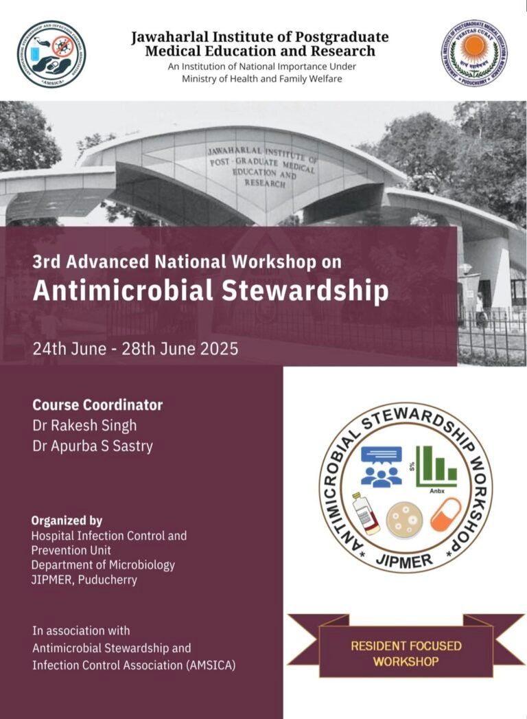 Workshop on Antimicrobial Stewardship 2025, JIPMER, Puducherry